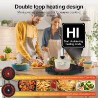 VBGK Electric Cooktop, 1800W Single Burner Induction Cooktop with 9 Power Levels, Timer and Knob Control, 110-120V - Image 5
