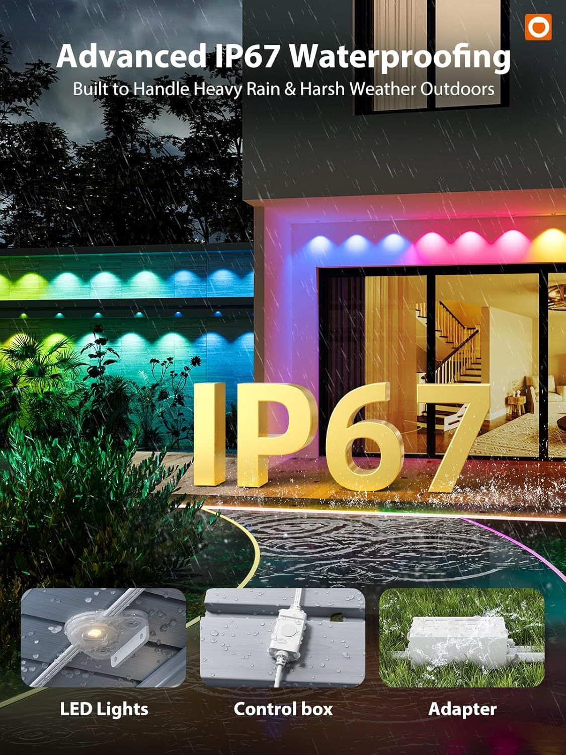 addlon 200FT Permanent Outdoor Lights, Smart RGB LED Lights for House & Outdoor Decor, App & Remote Control, DIY Scene Mode, IP67 Waterproof for Christmas, Holiday, Party, Halloween Decorations - Image 9
