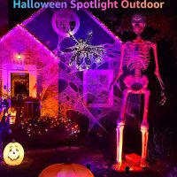 SUNVIE RGBW Halloween Spotlight Outdoor Color Changing Landscape Lighting 12W LED Spot Lights Outdoor with Remote Control 120V Waterproof Colored Spotlights for Outside House Garden Tree, 6 Pack - Image 2
