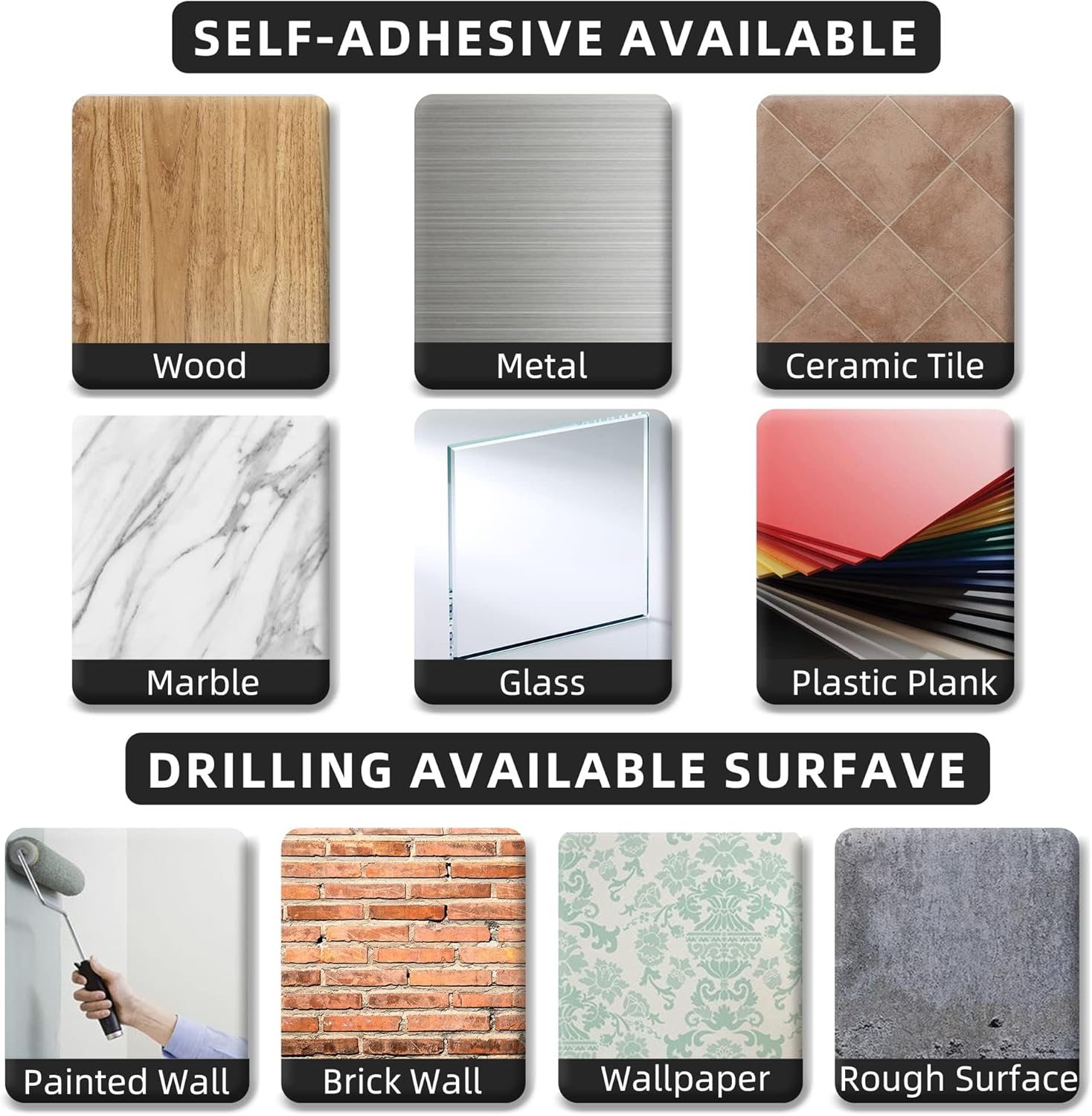 Paper Towel Holder - Self-Adhesive or Drilling, Matte Black, Upgraded Aluminum Kitchen Roll Dispenser Under Cabinet, Lighter but Stronger Than Stainless Steel! - Image 6