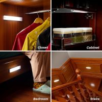 STAR-SPANGLED Under Cabinet Lighting Rechargeable, 8 inch Motion Sensor Lights Indoor Battery Operated, USB Stick on LED Magnetic Closet Light Wireless for Counter, Stairs, Kitchen, Cool White, 2 Pack - Image 7