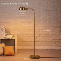 O'Bright Nova - Adjustable Floor Lamp with Flexible Gooseneck and Rotatable Shade, E26 Socket, 10-Inch Base - Ideal for Reading, Bedside, Living Room, Antique Brass - Image 3