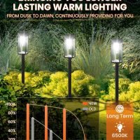 Super Bright Solar Pathway Lights Outdoor,8 Pack Solar Lights Outdoor,IP65 Waterproof Solar Garden Lights Solar Powered Landscape Lighting for Yard Patio Walkway Driveway Pathway (Cool White) - Image 5