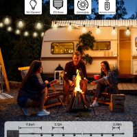Brightever 120FT LED Outdoor String Lights with Remote, Patio Lights Outdoor Waterproof with 36+2 Shatterproof ST38 LED Bulbs, Dimmable Outside Hanging Light for Porch, Garden, Backyard, Cafe, 2700K - Image 5