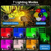 Solar Color Changing Spot Lights Outdoor Waterproof Colored RGB Solar Powered Landscape Lights for Yard 7 Lighting Modes Multicolor Solar Spotlights for Pathway Garden Outside (10 Pack) - Image 3