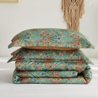 Ikawaapurry Comforter Set for Queen Size Bed Farmhouse Boho Bedding Sets Fluffy Lightweight Flowers Plants All Season 3 Pcs Comforter with 2 Pillow Shames - Image 8