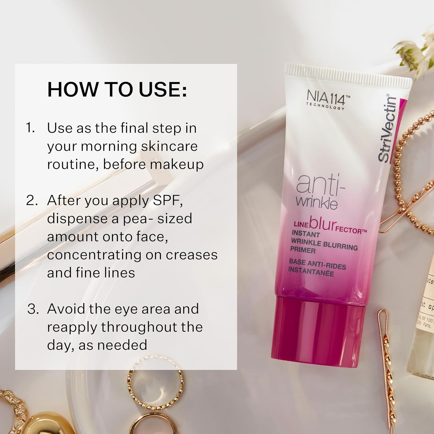 StriVectin Line BlurFector™ Instant Wrinkle Blurring Primer, Skin Primer to help blur and fill the look of wrinkles, Makeup Primer for Smooth Skin, 1 oz. - Image 4