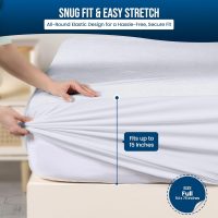 Utopia Bedding Waterproof Mattress Protector Full Size 2 Pack, 200 GSM Breathable Terry Mattress Cover, Fitted Style with Stretchable Pockets (White) - Image 3