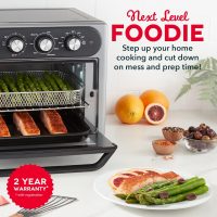 Dash Chef Series 7 in 1 Convection Toaster Oven Cooker, Rotisserie + Electric Air Fryer with Non-stick Fry Basket, Baking Pan & Rack, Skewers, Drip Tray & Recipe Book, 23L, Graphite - Image 2
