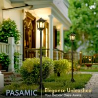 PASAMIC 63" Solar Lamp Post 2Pack, Outdoor Lights Waterproof, Pole Lights Outdoor, Floor Lamp for Patio, Warm White, Replaceable Bulb - Image 6