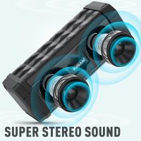 BUGANI Bluetooth Speakers, Portable Speakers, 100FT Range Bluetooth 5.0 TWS Pairing,IPX5 Waterproof Speakers Built-in Mic, 24H Play Type-C,Suitable for Outdoor Speakers at Travel/Party(2 Pack) - Image 2