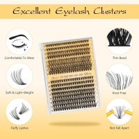 QUEWEL Lash Clusters Kit, 320 Pcs 30D+40D Lash Cluster Eyelash Extensions 9-16mm Lash Clusters Wispy Kit with Eyelash Clusters Bond and Seal Glue Remover Tweezers (30D+40D Kit) - Image 2