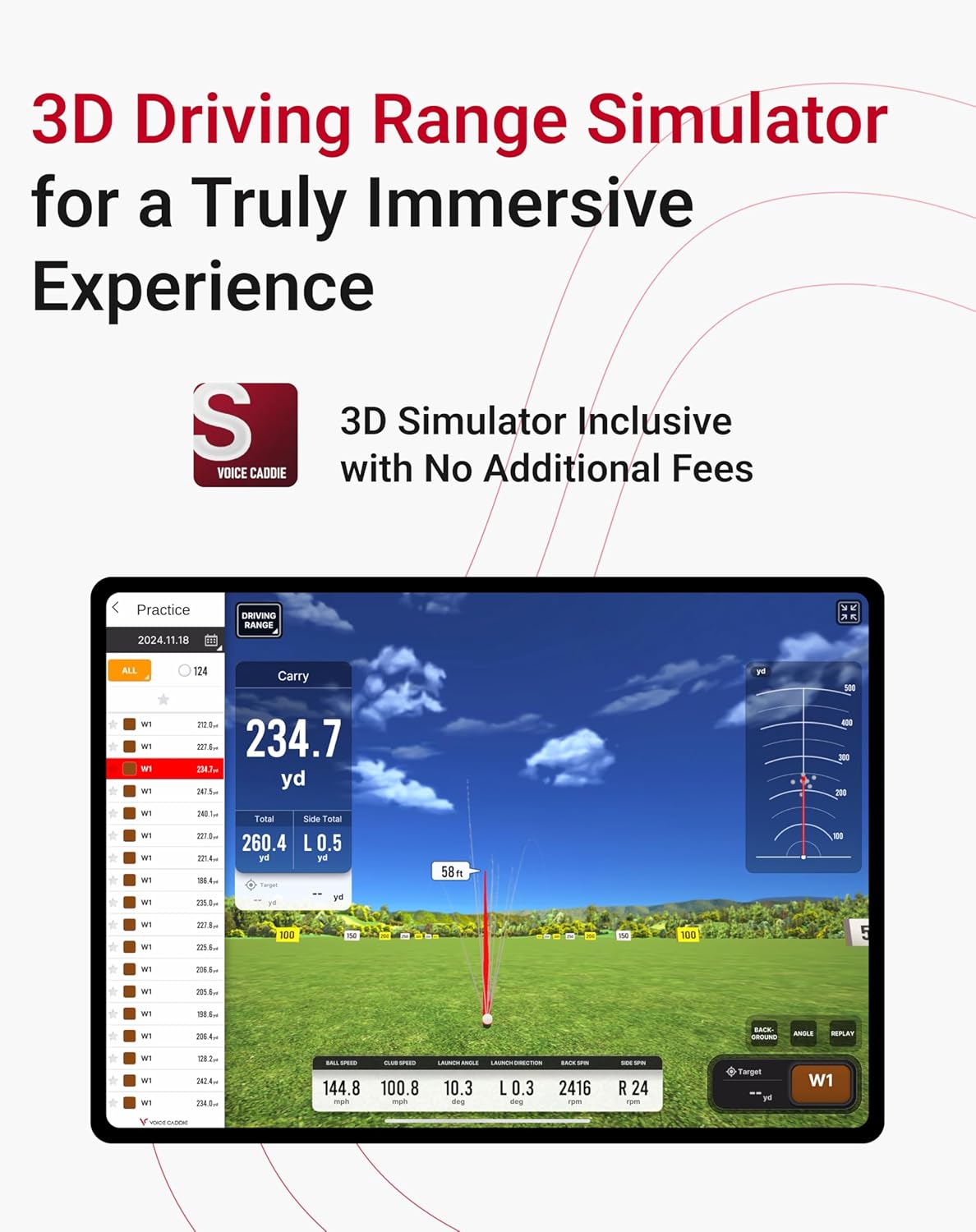 SC4 PRO Golf Launch Monitor & 3D Driving Range Simulator for Indoor and Outdoor Use | Portable Golf Swing Analyzer & Tracker with Built-in Screen | No Fees - Image 3