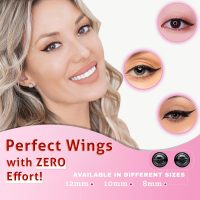 Winged Eyeliner Stamp, 2 x Black Liquid Eyeliner Pens, Easy Cat Eye Stencil Makeup Tool, SmudgeProof & Waterpoof Eye Liner, Wingliner (10mm Classic, Midnight Black) - Image 2