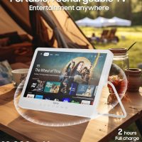 SYLVOX Waterproof Portable TV, 15.6" Shower TV 1080P Smart TVs for Bathroom, 10000mAh Rechargeable Battery Operated (4-6H Play Time), IP66 Waterproof, Voice Assistant, 360° Rotating Kickstand - Image 6