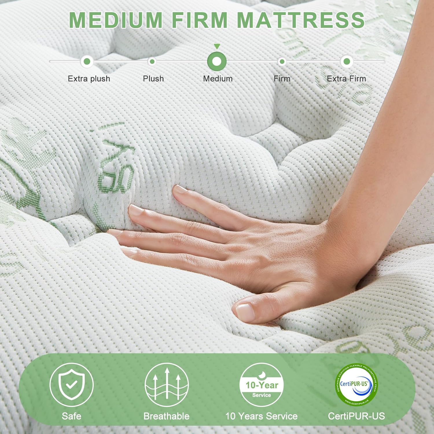 Full Mattress,10 Inch Full Size Mattresses in a Box,Memory Foam Hybrid Mattress,with Individual Pocket Spring - Pressure Relief, Motion Isolation, Cool Sleep - Image 2