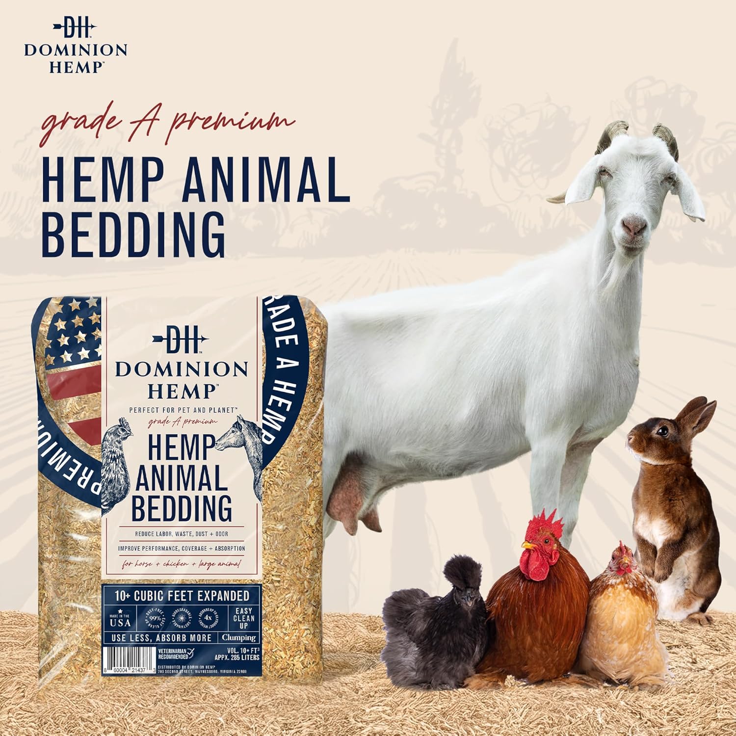 Premium Hemp Bedding for Chicken Coops in Bulk 285 Liters - USA-Grown & Processed - Ideal Nesting Material for Newly Hatched Chicks - Brooder Cover - Suitable for Pet Bedding, 1-Pack - Image 2