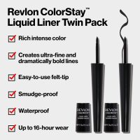 Revlon Liquid Eyeliner, ColorStay Eye Makeup, Smudgeproof, Longwearing with Ultra-Fine Tip, 251 Blackest Black (Pack of 2) - Image 2