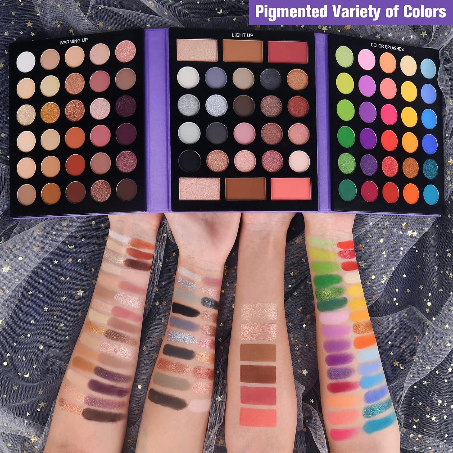 UCANBE Eyeshadow Palette with 15Pcs Brushes Makeup Set, Pigmented 86 Colors Make Up Sets Valentine's Gift, Matte Shimmer Glitter Eye Shadow Pallet Highlighter Contour Blush Powder Brush Beauty Kit - Image 2