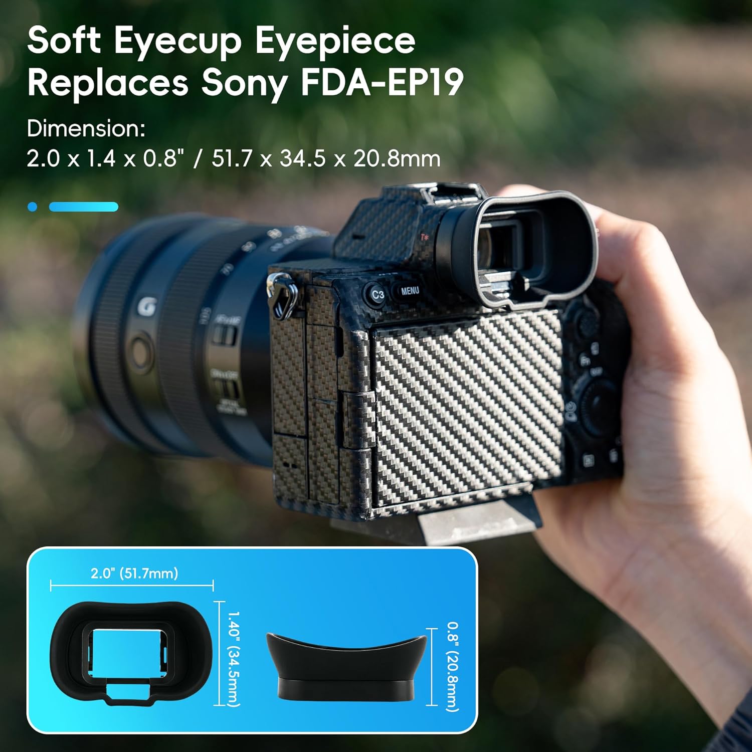 Soft Silicon Camera Viewfinder Eyecup Eye Cup Eyepiece Replacement for Sony Alpha A1II A7R V A7RV A7R5 A7 IV A7M4 A7IV A9III A1 II A7S III A7SIII A7S3 ILCE-7SM3 EVF Eyeshade Replaces Sony FDA-EP19 - Image 2