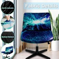 Criss Cross Chair Cover, Universal Fit and Non-Slip Mid-Back Wide Seat Vanity Chair Slipcover 3D Digital Print Pattern(H) - Image 4