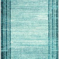 Lahome Modern Abstarct Area Rugs 5x7, Washable Teal 5x7 Bedroom Rug Soft Living Room Rug Non Slip, Low-Pile Indoor Rugs for Living Room Minimalist Floor Carpet for Dining Room Kids Playroom - Image 8