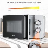 Commercial CHEF Small Microwave 0.7 Cu. Ft. Countertop Microwave with Mechanical Control, White Microwave with 6 Power Levels, Outstanding Portable Microwave with Convenient Pull Handle - Image 3