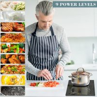 Hobsir 2 Burner Electric Cooktop 110v, Plug in Electric Stove Top, 2000W Electrical Stove Top Burner, 12 Inch Countertop & Built-in Ceramic Cooktop, Knob Control, 9 Power Level - Image 3
