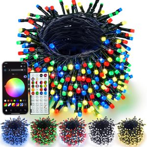 YIQU Smart Color Changing Halloween Lights, 66 FT 200 LED RGB Christmas String Lights with Remote App Control & Timer, Music Sync Multiple Modes Twinkle Light Waterproof Indoor Outdoor Decor