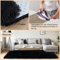 Black Rugs for Living Room, 6x9 Feet Large Fluffy Area Rugs for Bedroom, Soft Carpet Shag Kids Room Rug, Non-Slip Fuzzy Rugs Indoor (6ft x 9ft, Black) - Image 5