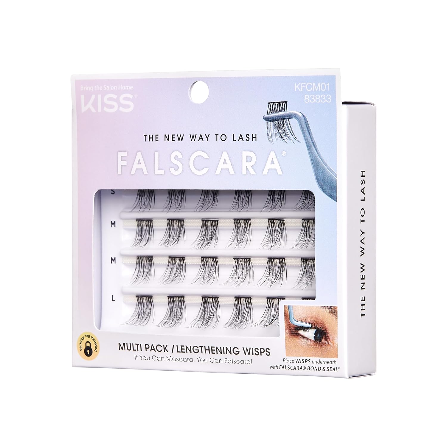 KISS Falscara DIY Eyelash Extension Lengthening Wisps - Featherlight Synthetic Reusable Artificial Eyelashes Multipack of 24 Mini Lash Clusters for that Authentic Eyelash Extension Look - Image 2