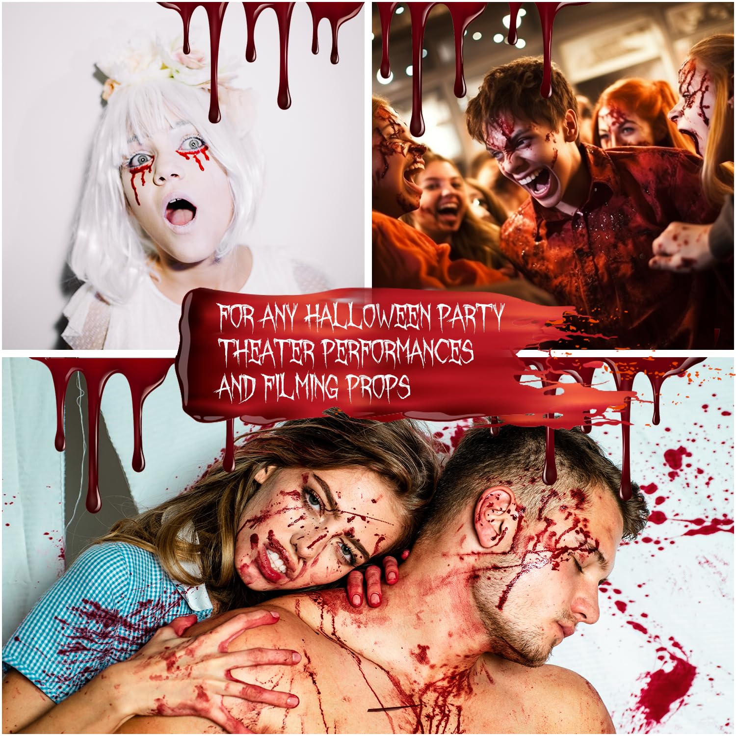 Authentic Fake Blood 0.88 fl oz I Realistic Halloween Make up I For Vampire Costumes I Washable Fake Blood for Halloween & Carnival I Ideal for Zombie & Vampire Makeup Kit - Image 6