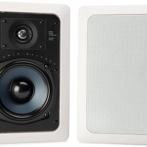 Polk Audio RC55i 2-Way Premium in-Wall 5.25" Home Stereo Speakers (Pair) | Perfect for Damp and Humid Indoor/Outdoor Placement - Bath, Kitchen, Covered Porches (White, Paintable Grille)