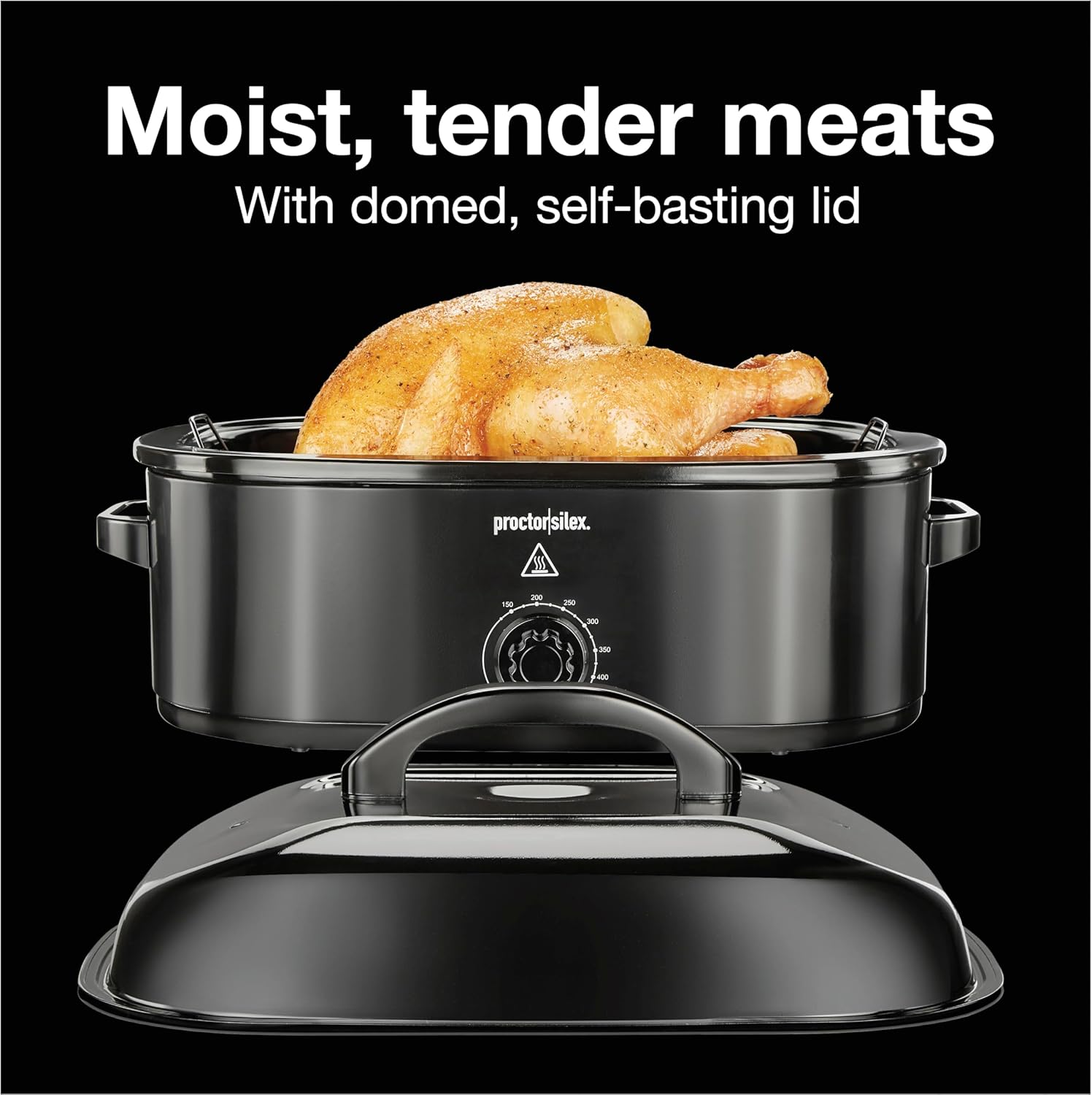 Proctor Silex 24-Pound Electric Roaster Oven with Variable Temperature Control, Self-Basting Lid & Removable Pan, 18 Quart, Black (32211) - Image 2