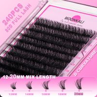 Lash Clusters Wispy 80D Eyelash Clusters D Curly 12-20MM Mix Length Cluster Eyelash Extensions Thick Volume Individual Lashes Clusters DIY Eye Lash Extension 3D Eyelashes Clusters at Home By MOONKALI - Image 4