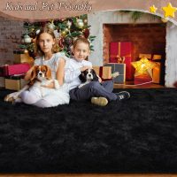 HOMORE Black Rug for Bedroom 4x6 Furry Carpet for Boys Girls Shaggy Fuzzy Rugs for Living Room Non Slip Large Rug for Kids Dorm Home Decor - Image 8