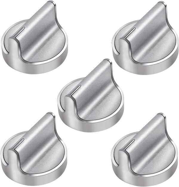 𝟮𝟬𝟮𝟱 𝙐𝙥𝙜𝙧𝙖𝙙𝙚𝙙 W10594481 Gas Range Stove Knobs 5pcs Replaces for Whirlpool Range/Oven WCG97US6DS00 WCG97US0DS00 - W10594481 Stainless Steel Cooker Stove Control Knobs Replaces AP6023301