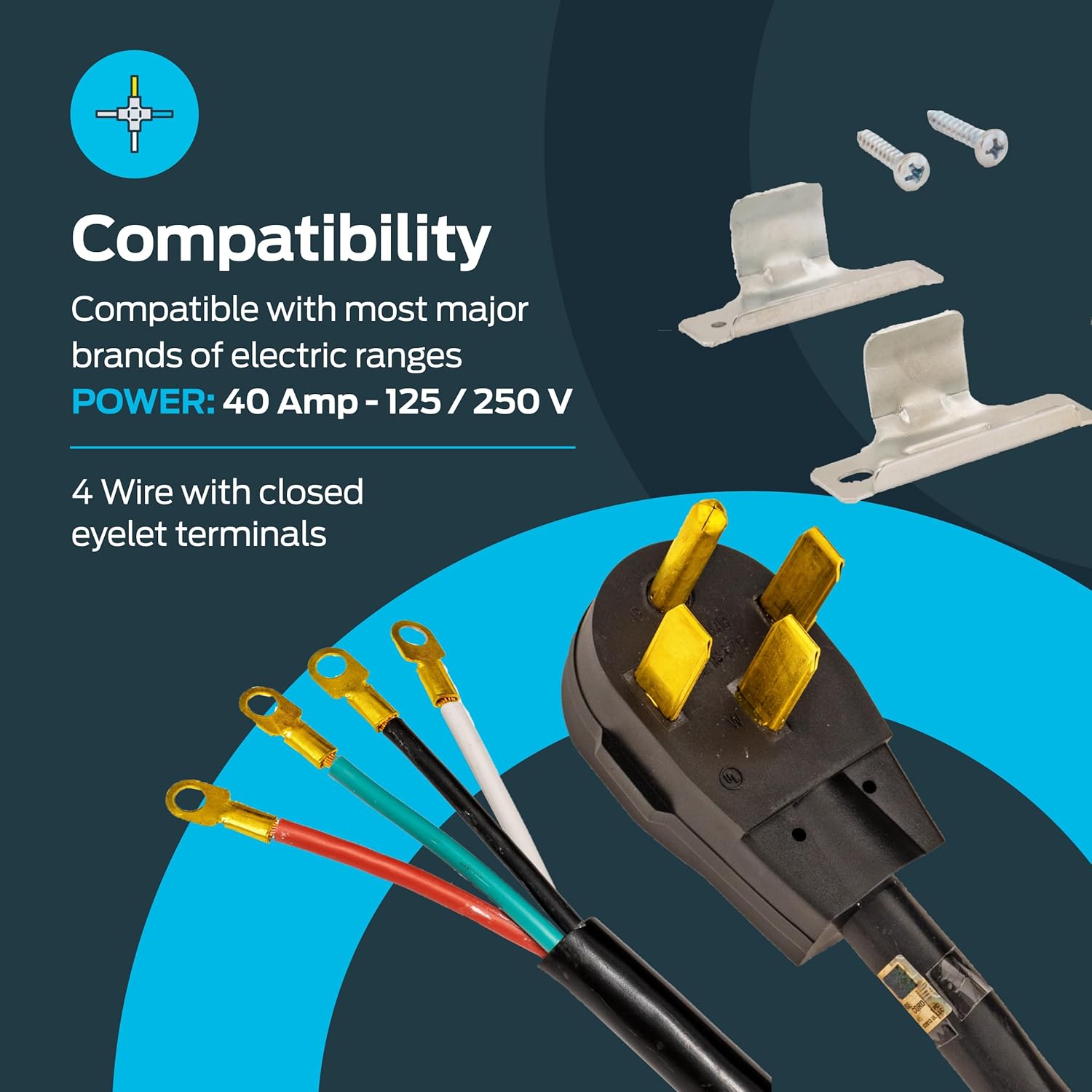 Eastman 4 Feet Electric Range Cord, 40 Amps 4-Prong Wire, 61271 - Image 3