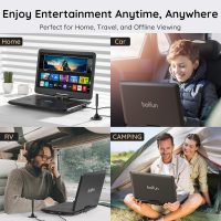 BOIFUN 17.5" Portable TV/DVD Player Combo with 15.6" Large HD Swivel Screen, Digital TV ATSC Tuner, Built-in Battery, Support HDMI in/USB/Micro SD/AV Out and Multiple Disc Formats, Black - Image 8