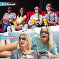 MECCANIXITY 4pcs Red Blue 3D Viewing Glasses, Plastic 3D Movies Glass for TV Anaglyph Stereoscopic Projection Video Game, 5.7 Inch Black Frame - Image 6