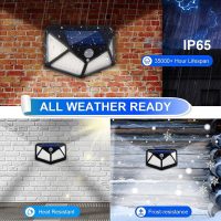 VINHMOR Solar Lights Outdoor 6 Pack, 100LED/3 Modes 270° Lighting Angle Motion Sensor Security Lights, IP65 Waterproof Wall Lights Solar Powered, Bright for Backyard Garden Fence Patio Front Door - Image 4