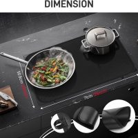 Fireproof Stove Top Covers for Electric Stove,28"x20" Heat Resistant Glass Top Stove Cover Protector,Silicone Coated Fiberglass Stove Top Mat for Prevents Scratching(Black) - Image 2