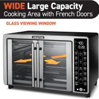 Gourmia Toaster Oven Air Fryer Combo 17 cooking presets 1700W french door digital air fryer oven 24L capacity accessories, convection rack, baking pan tray recipe book GTF7655,Large,Stainless Steel - Image 3
