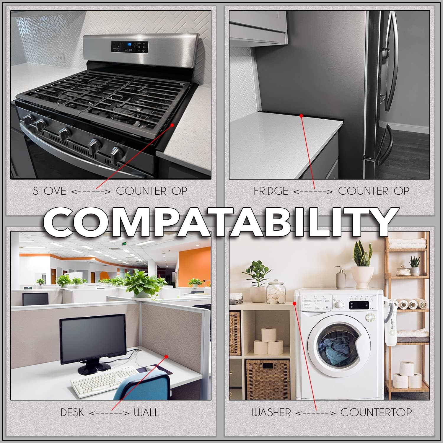 Silicone Stove Gap Covers | Fills Gaps up to 0.75”| Guard With Stainless Steel Clips Fills Gaps Between Countertop And Stove | Oven Side Gap Filler | (2 Pcs, Black) - Image 5