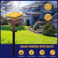 Kyosho Solar Color Spot Lights Outdoor, 9 Lighting Modes Halloween Christmas Lights, 38 LEDs Color Changing Waterproof RGBW Multicolor Tree Pool Solar Spotlight, 2 Pack - Image 3