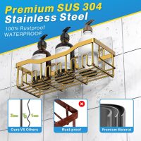 EUDELE 5-Pack Rustproof Stainless Steel Shower Caddy – No Drill Adhesive Bathroom Organizer with Large Capacity, Spacious Shower Shelves for Inside Shower, Kitchen & Home Decor Storage-XL Size - Image 5