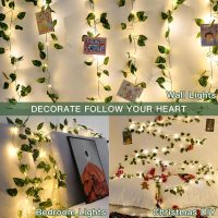 suddus Vine with Fairy Lights Battery Operated, 33ft100 LED Pothos String Lights with Remote, Leaf Lights for Bedroom, Room, Wall, Garden, Party, Wedding Decor(Warm White) - Image 2