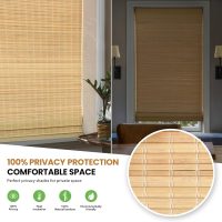 LazBlinds No Tools No Drill Cordless Bamboo Roman Shades, Custom Privacy Light Blocking Window Treatment, Roll Up Bamboo Blinds for Windows, DP-Natural - Image 4