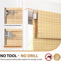 LazBlinds No Tools No Drill Cordless Bamboo Roman Shades, Custom Privacy Light Blocking Window Treatment, Roll Up Bamboo Blinds for Windows, DP-Natural - Image 3