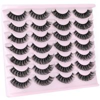 False Eyelashes Russian Strip Lashes Volume Fake Eyelashes Extension D-Curly Wispy Handmade Soft Reusable 14 Pairs Lashes Pack - Image 3